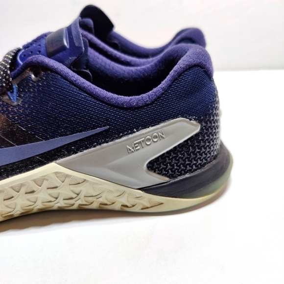 Nike Metcon 4 Metallic Navy Athletic Sneakers Women's Lace Up Shoes Size 10 - Picture 6 of 9